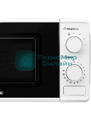 Микроволновая печь Hyundai HYM-M2044 белый, 20 л, 700 Вт, переключатели - поворотный механизм