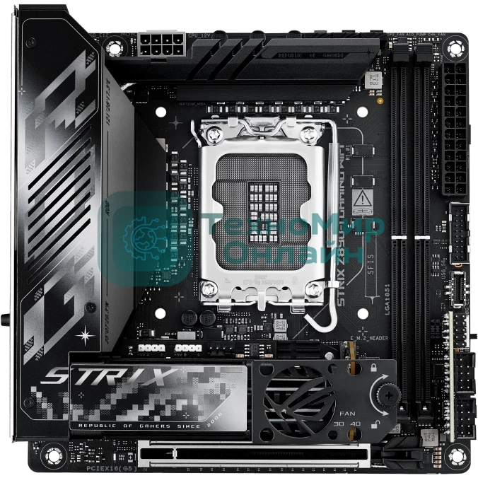 Материнская плата ASUS ROG STRIX Z890-I GAMING WIFI, LGA1851, Intel Z890, 2xDDR5, 2xSATA, 2xM.2, 1xPCI-E 5.0 x16, 1xHDMI, 2xThunderbolt 4, 1x2.5Gb LAN, 9xUSB-A, 1xUSB-C, 5.1, Mini-ITX