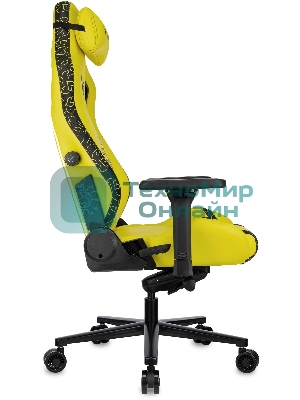 Кресло Knight Craft Dragon желтый, экокожа, 120 кг, механизм качания