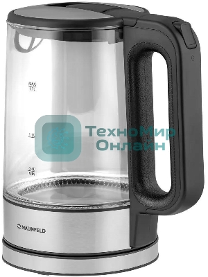 Чайник электрический Maunfeld MGK-612BK, 1.7л, стекло/металл