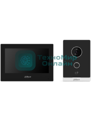 Комплект домофона Dahua DHI-KTW04 черный