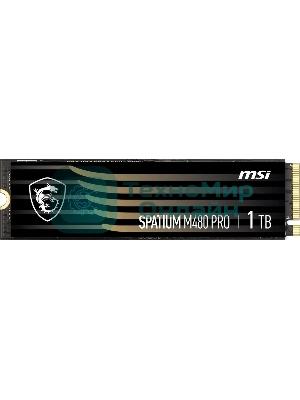 Накопитель SSD MSI SPATIUM M480 PRO, 1000Gb, M.2 2280, PCIe 4.0 x4, NVMe, R/W 7400/6000