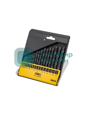 Набор ручного инструмента Deli Набор сверл по металлу HSS (1-10мм, 19 шт) Deli DH-MHZ019-ED1 пластиковый кейс