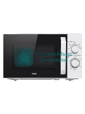 Микроволновая печь BBK 20MWS-761M/W белый, 20 л, 700 Вт, переключатели - поворотный механизм