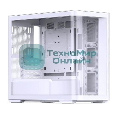 Корпус без блока питания JONSBO D300, Mini-Tower, TG, no fan, 2xUSB-A 3.2 + 1xUSB-C 3.2, mATX, mITX White