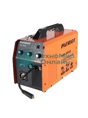 Полуавтомат сварочный инверторный PATRIOT WMA 205MQ MIG/MAG/MMA, полуавтоматическая сварка в среде газа (MIG/MAG) стальной и флюсовой проволокой 0.6/0.8 мм, сварка электродом (MMA) до 4мм, сварочный ток в режиме MIG: 40-200А; сварочный ток в режиме MMA: 40-200А; ПВ при макс. токе: 60%