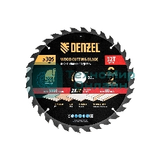 Пильный диск по дереву Denzel ф305 х 32 мм, 32 зубьев