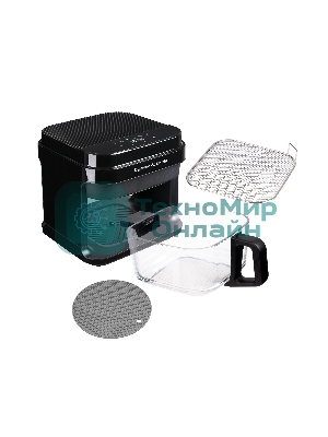 Аэрофритюрница Zigmund & Shtain ZAF-902 черный, 1400 Вт, 5.5 л, сенсор, 8 программ