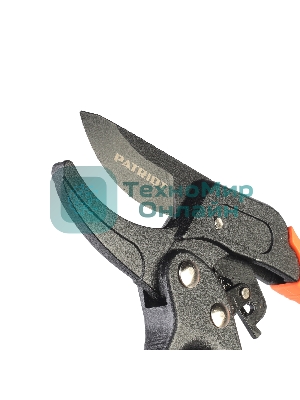 Секатор контактный PATRIOT PBP 205 R, наковаленка, храповый механизм, 205 мм