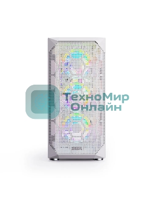 Компьютерный корпус ABR Quantum белый (1хUSB Type-C, 2хUSB 2.0, HD Audio, 4xRGb Fan, ATX, E-ATX)