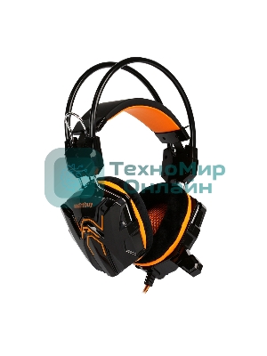 Гарнитура SmartBuy Snake чёрный-оранжевый, проводная, 3.5 мм, подсветка