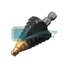 Сверло ступенчатое Denzel 9-12-15-18-21-24-27-30-33-36 мм, Р6М5, 6-гр. хвостовик