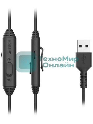 Гарнитура A4Tech FStyler FH100U чёрный, проводная, USB