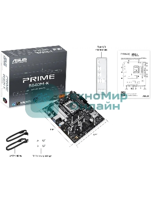 Материнская плата Asus PRIME B840M-K Socket AM5 AMD B840 2xDDR5 mATX AC`97 8ch(7.1) 2.5Gg RAID+HDMI