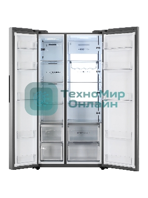 Холодильник Haier HRF-600DM7ERU серебристый двухкамерный 388/210л морозилка сбоку, No Frost, Side by Side