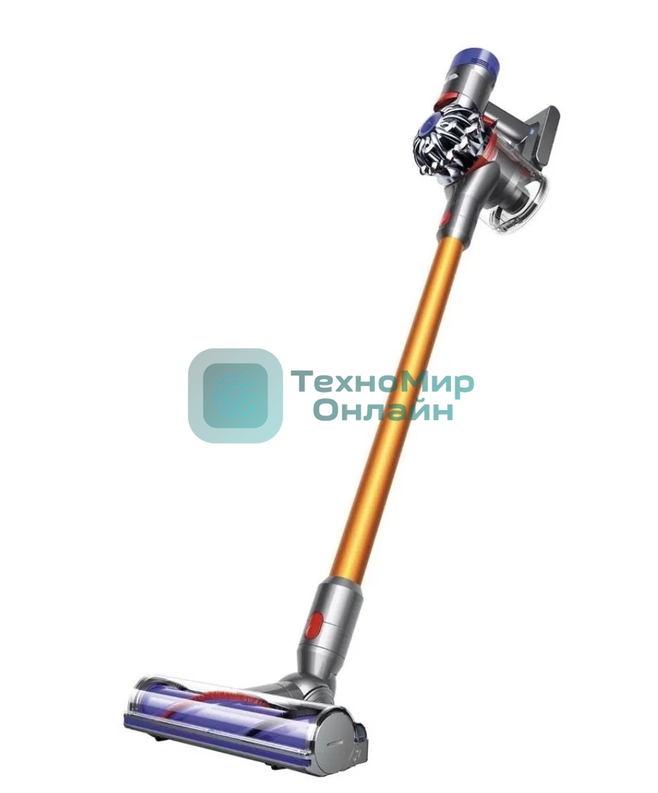 Пылесос Dyson V8 Absolute SV25 желтый/никель, питание от аккумулятора, 115 Вт, уборка сухая, пылесборник 0,54 л