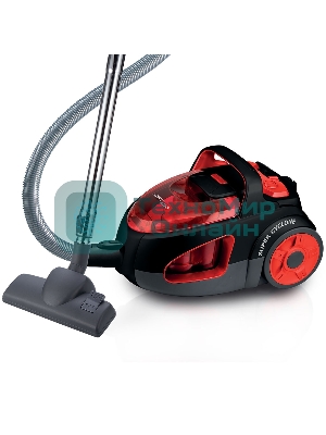 Пылесос Delta LUX DL-0846 черный/красный, 420/2400Вт, уборка сухая, пылесборник контейнер 2 л