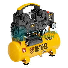 Компрессор безмасляный малошумный Denzel DLP-950/10, 950 Вт,10 л, 2850 об/мин, 170 л/мин