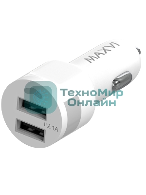 Автомобильное зарядное устройство Maxvi CCM-212 Plus M white 2.1A