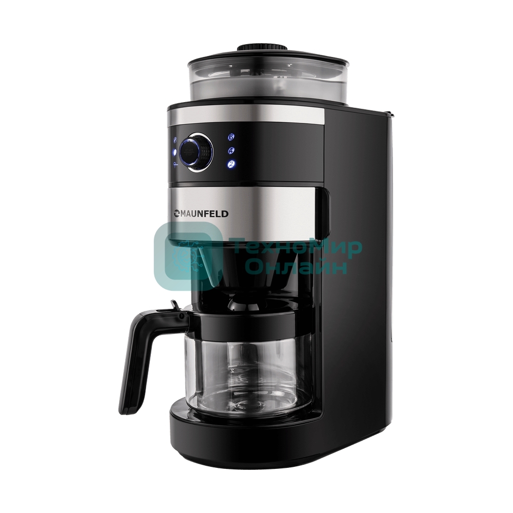Кофеварка капельная Maunfeld MF-731BK черный, исп. кофе - зерновой/молотый, 0.83 л, 820 Вт.