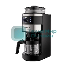 Кофеварка капельная Maunfeld MF-731BK черный, исп. кофе - зерновой/молотый, 0.83 л, 820 Вт.