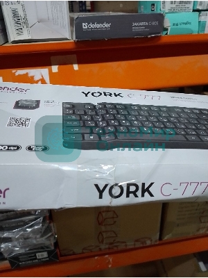 (Поврежденная упаковка) Комплект кл-ра+мышь провод. DEFENDER York C-777 черный (USB, 104 кл. +12FN, 1000dpi, multimedia) (45779)