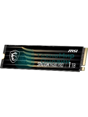 Накопитель SSD MSI SPATIUM M480 PRO, 1000Gb, M.2 2280, PCIe 4.0 x4, NVMe, R/W 7400/6000