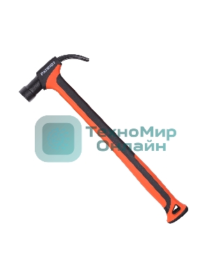 Молоток-гвоздодер Patriot NHF 450 L, кругл.боек 450 гр, 50-58 HRC, fiberglas+TPR рукоять, малый вес, компактный размер, антивибрацион.система, магнитный гвоздодержатель, покрытием PTFE (Teflon), 650 гр, 400 мм