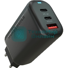Сетевое зарядное устройство MORE CHOICE NC79a 1USB+2Type-C 3.0A PD 65W быстрая зарядка для Type-C 2м, черный