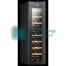 Винный шкаф ZÜGEL ZTWF181DB черный, 49 л, 2 отсека, 18 бут.