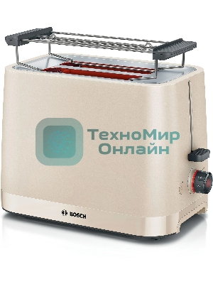 Тостер Bosch TAT3M127 бежевый, 950 Вт, 2 слота