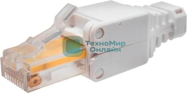 Коннектор Suprlan 10-0218-1, UTP cat.5e RJ45, с защитным колпачком, серый