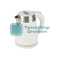 Чайник электрический Homestar HS-1021, 1500 Вт, 1.7 л, нержавейка+пластик, белый, двойной корпус