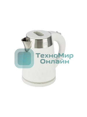 Чайник электрический Homestar HS-1021, 1500 Вт, 1.7 л, нержавейка+пластик, белый, двойной корпус