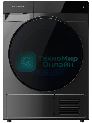 Сушильная машина Kuppersberg DM 590 GR, High-Tech, загрузка 10 кг, 16 программ, тепловой насос, отсрочка старта, реверс барабана, ультрафиолет, сенсорное управление, блокировка от детей, энергоэффективность А+, серый