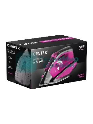 Утюг Centek CT-2355 фиолетовый, 2500 Вт, 45 г/мин, 160 г/мин, 270 мл