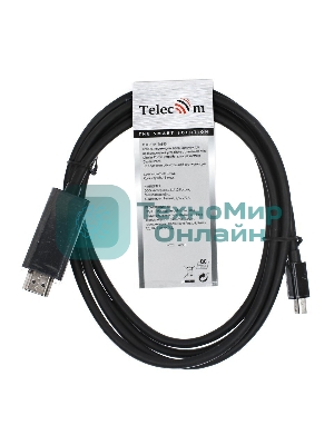 Кабель-переходник Mini DisplayPort M => HDMI M 1.8m Telecom (TA695-1.8m)
