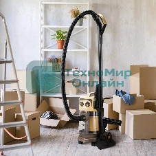 Пылесос Kitfort КТ-5192 золотистый/черный, 1000 Вт, уборка сухая/сбор жидкости, пылесборник контейнер/аквафильтр, 15 л