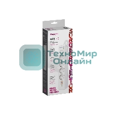 Удлинитель с сетевым фильтром Defender DFS 145, белый, 4розетки, USB+TypeC, 5 м.