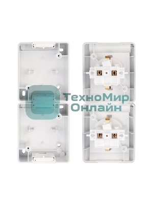 Блок вертикальный 2 розетки Kranz INDUSTRIAL IP54 с заземлением, о/у, белый