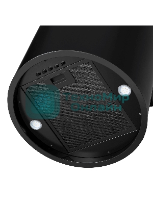 Вытяжка островная Maunfeld Drum Wall 35 черный, 32.5 см, 850 куб. м/ч, 48 дБ