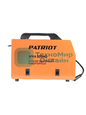 Полуавтомат сварочный инверторный PATRIOT WMA 205MQ MIG/MAG/MMA, полуавтоматическая сварка в среде газа (MIG/MAG) стальной и флюсовой проволокой 0.6/0.8 мм, сварка электродом (MMA) до 4мм, сварочный ток в режиме MIG: 40-200А; сварочный ток в режиме MMA: 40-200А; ПВ при макс. токе: 60%