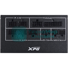 Блок питания ADATA XPG COREREACTORIIVE850G-BKCEU, 850Вт, 80 PLUS Gold, 120мм, модульный, черный