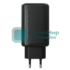 Сетевое зарядное устройство MORE CHOICE NC79a 1USB+2Type-C 3.0A PD 65W быстрая зарядка для Type-C 2м, черный