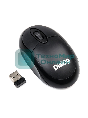 Мышь беспроводная Dialog Comfort MROC-10U черный, 1200 dpi, радиоканал, USB, кнопки - 3