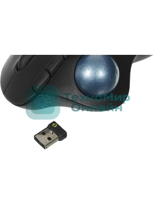 Трекбол Logitech M575S черный оптическая 2000dpi беспров. BT/Radio USB2.0 (910-007035)