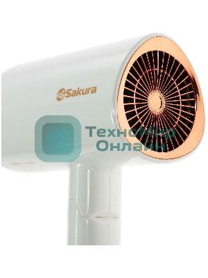 Фен SAKURA SA-4043W белый, 2000 Вт, компактный