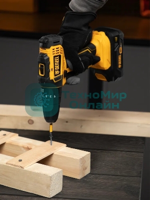 Дрель-шуруповерт Denzel CID-18-0, 18 В, 0 Ач, 30 Нм, щеточный, ударный