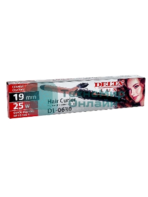 Щипцы для завивки волос DELTA LUX DL-0630 черный/бронзовый, 19 мм, 180 °C, 1 режим