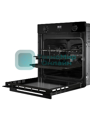 Духовой шкаф Kuppersberg, High-Tech, 72 л, поворотное/сенсорное управление, дисплей, таймер, 7 режимов, макс. температура 300 градусов, телескопические направляющие (на 1 уровень), доводчик двери, цвет черный, цвет фурнитуры черный